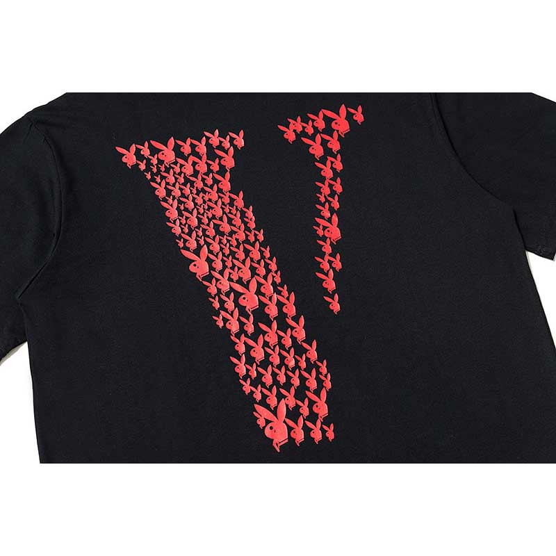 Vlone T Shirts V-Shaped Female Printed Short Sleeve T-shirt Men's and Women's Hip Hop BF Half Sleeve