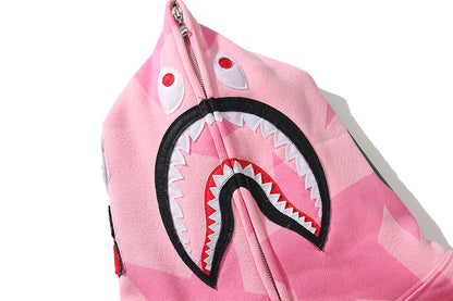 Star Print Designer Shark Full Zip Up Unisex Hoodie Style Streetwear Made with High-Quality Material