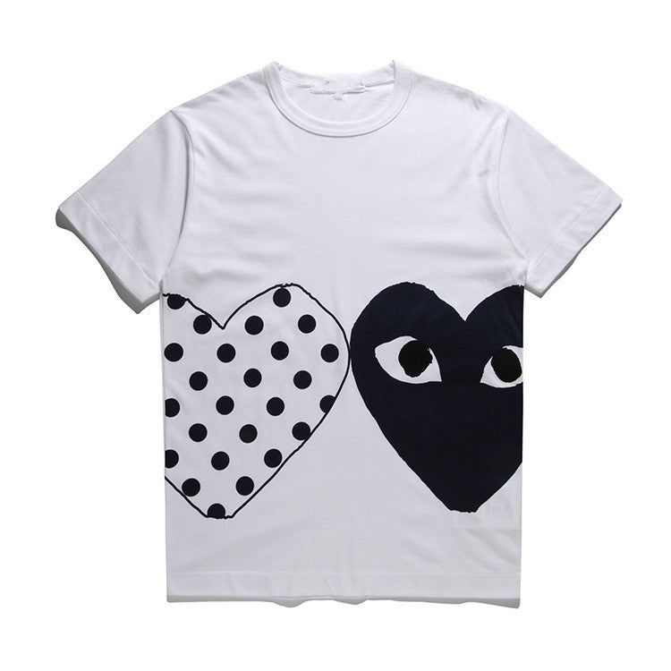 CDG Be Kind T Shirt Pure Cotton Peach Heart Men's and Women's Short-Sleeved T-shirt