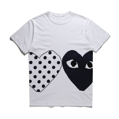 CDG Be Kind T Shirt Pure Cotton Peach Heart Men's and Women's Short-Sleeved T-shirt