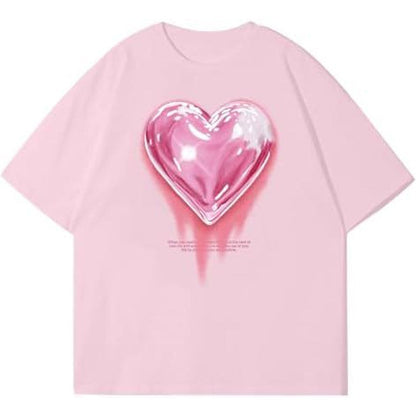 KIEKIECOO Oversized Graphic Tees for Women Cute