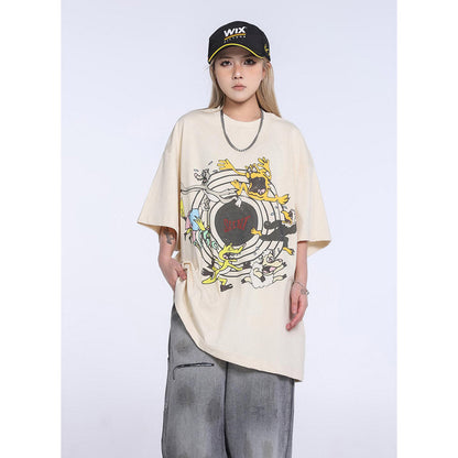 Unisex T-Shirts Saint Michael KEEP FASHINON Anime Print Loose T-Shirt