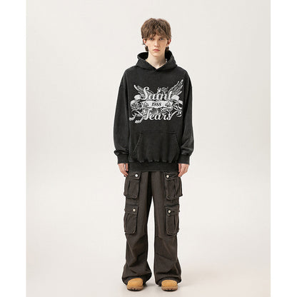 Unisex Hoodies Saint Michael Old Loose Hoodie