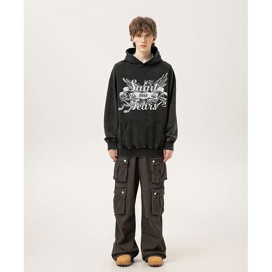 Unisex Hoodies Saint Michael Old Loose Hoodie