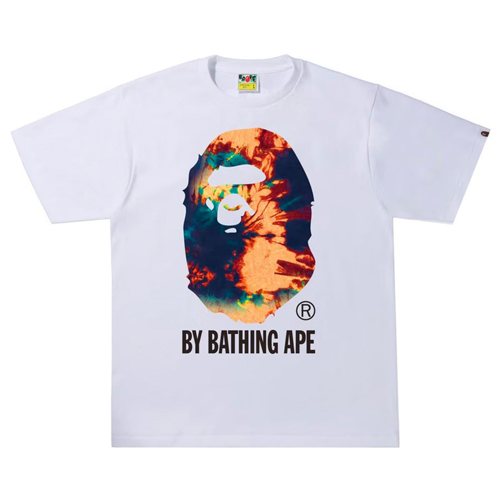 Bape By Bathing Ape Navy Tie Dye White Tee