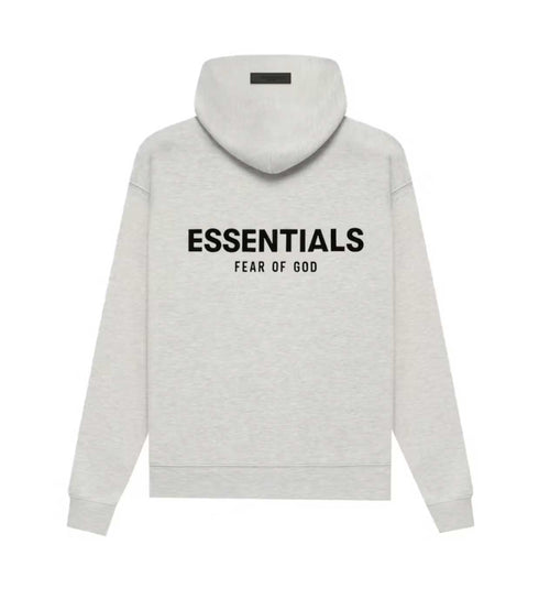 Essentials Light Oatmeal Velvet Hoodie
