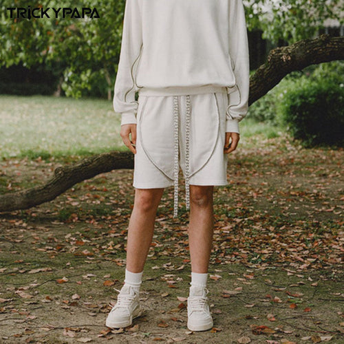 Men Shorts Summer Retro Loose Casual Drawstring Shorts