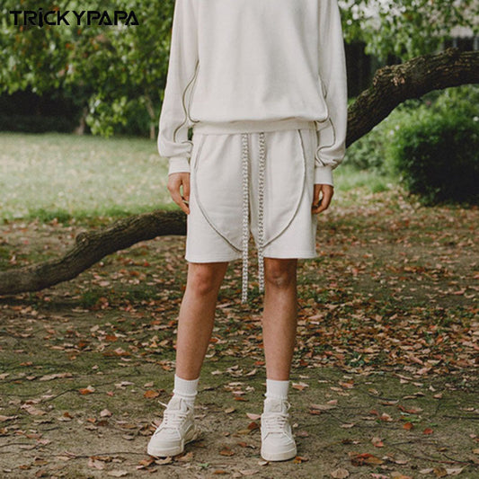 Men Shorts Summer Retro Loose Casual Drawstring Shorts