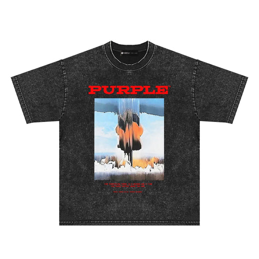 Purple Brand Distressed T Shirts Short Sleeve