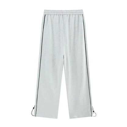 Men Sweatpants Side Striped Casual Pants Men's Casual Loose Track Pants Drawstring Elastic Waist Straight-Leg Trousers