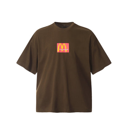 Unisex T-Shirts TRAVIS SCOTT Loose McDonald Buy M Letter Short Sleeves