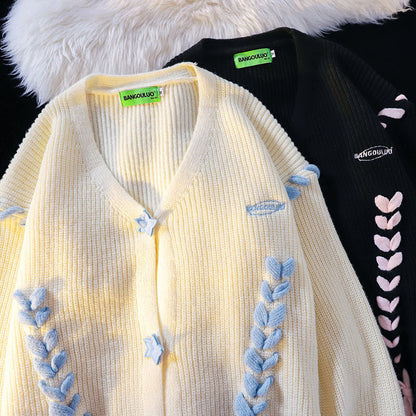 Women Sweater Bowknot Knitted Cardigan Soft and Versatile