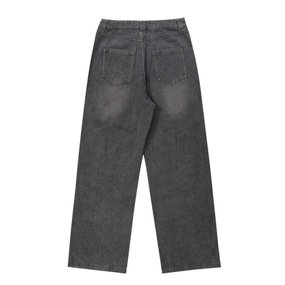 Women Pants Ripped Jeans Straight Wide Leg Pants Loose Trousers