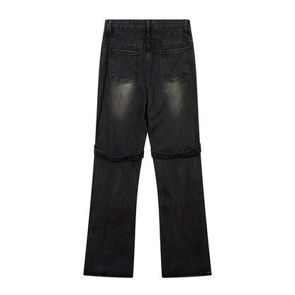 Women Pants Lace-up Skinny Jeans Straight-Leg Pants