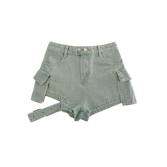 Women Shorts Hollow out Denim Shorts High Waist Hot Hip Pants