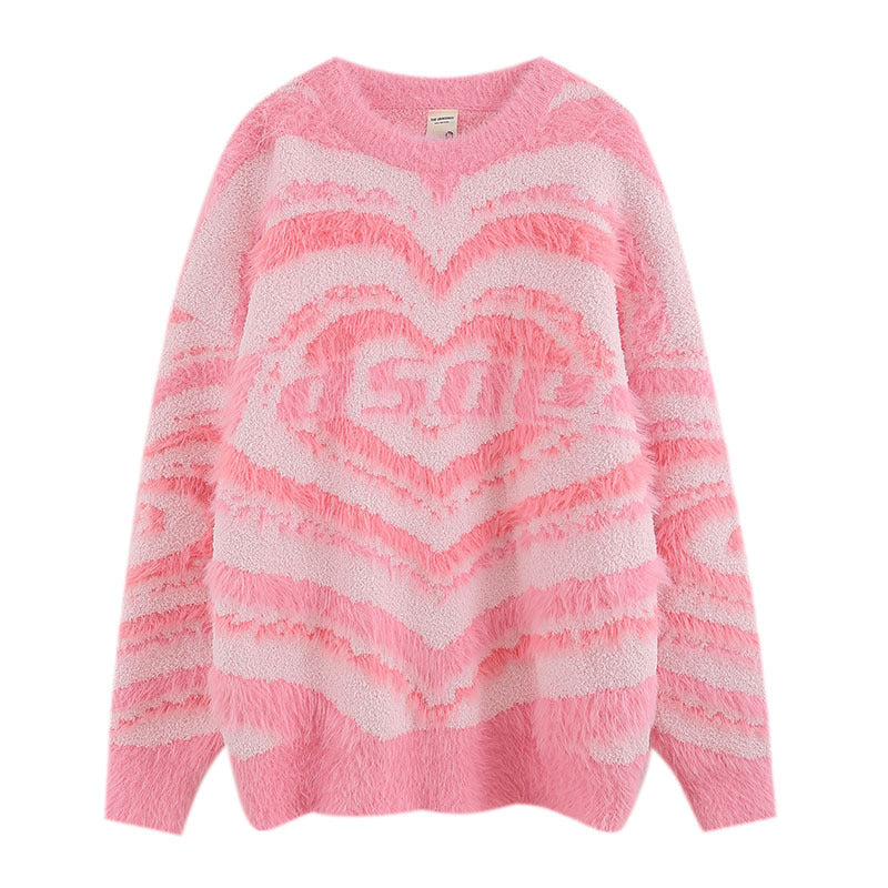 Women Sweater Japanese Fresh Sweet Wind Gradient Color Knitted Sweater