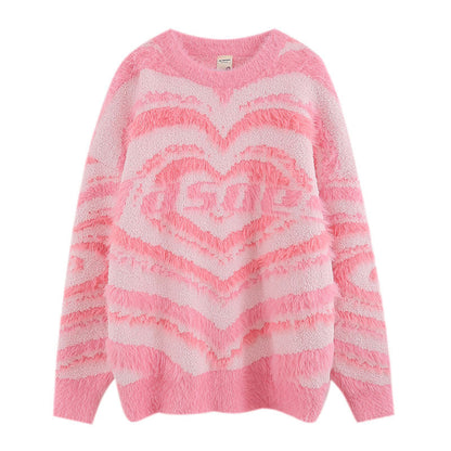 Women Sweater Japanese Fresh Sweet Wind Gradient Color Knitted Sweater