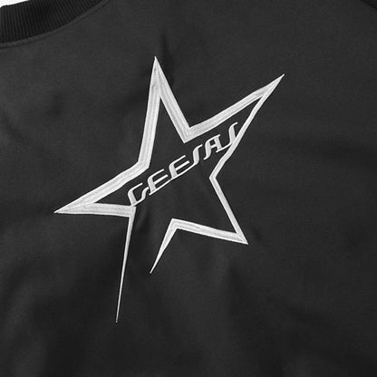 Men Jacket Coat Five-Pointed Star Embroidery Tooling Jacket Men's Baseball Uniforms