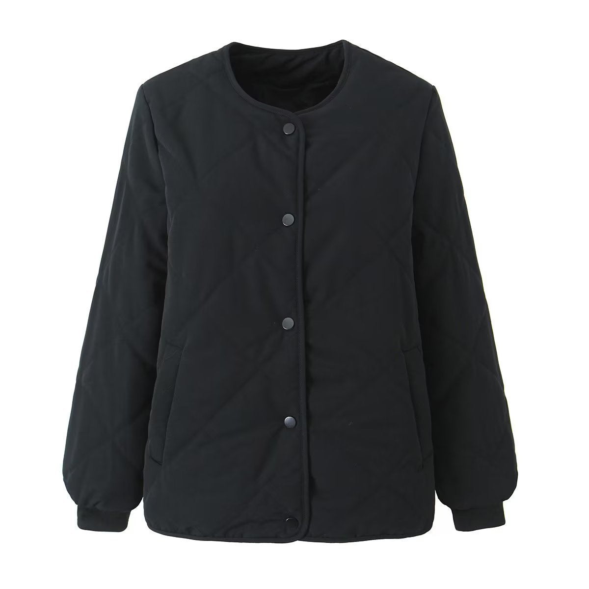 Women Cotton Coat Rhombus Lightweight Cotton-Padded Jacket Elderly