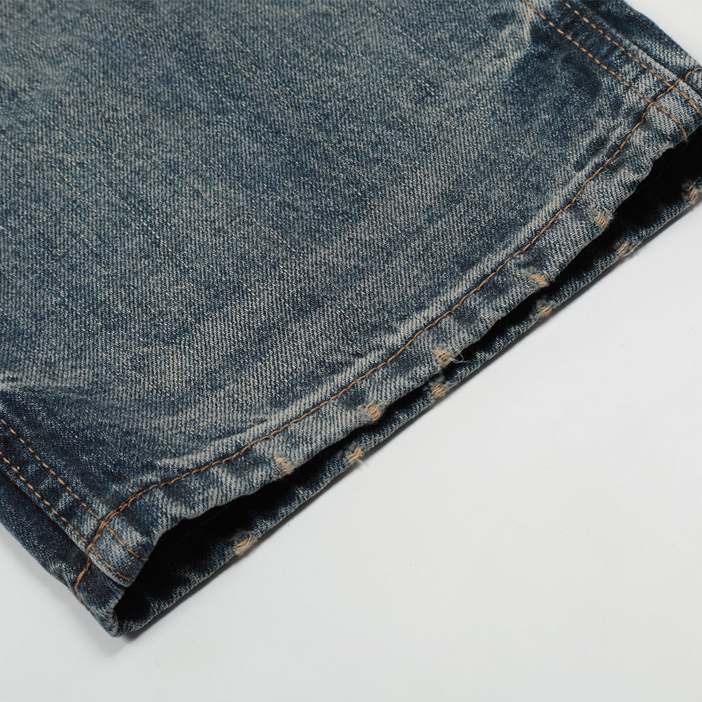 Men Jeans Splash-Ink Loose Distressed Wide Leg