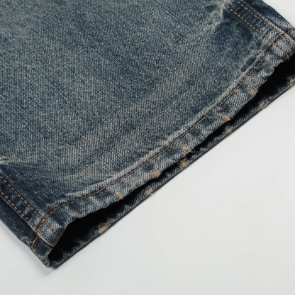 Men Jeans Splash-Ink Loose Distressed Wide Leg