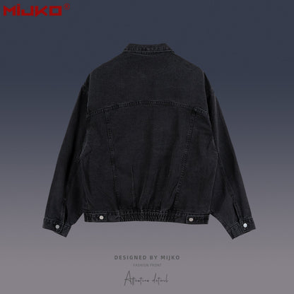 MIJKO Mens Jacket Multi Pocket Loose Jacket Unisex
