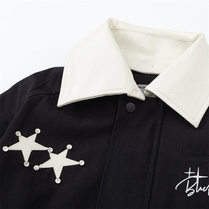 Men Jacket Coat Turn-down Collar Coat Men's Autumn Loose Pilot Jacket Baseball Uniform