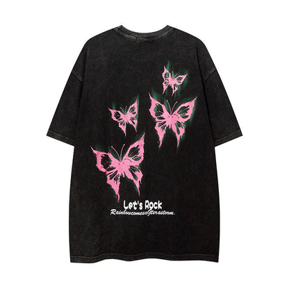 Men T-shirt Hip Hop Retro Graffiti Fashion Brand Short Sleeve T-shirt