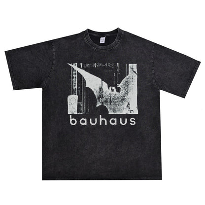 Rock Star T Shirt Gothic Rock Back Punk Bauhaus Band Printed T-shirt Short Sleeve Loose Men and Women
