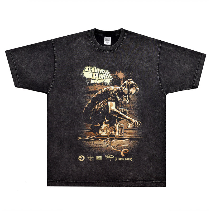 Rock Star T Shirt Linkin Park Meteora Band Rock American Vintage Short Sleeve