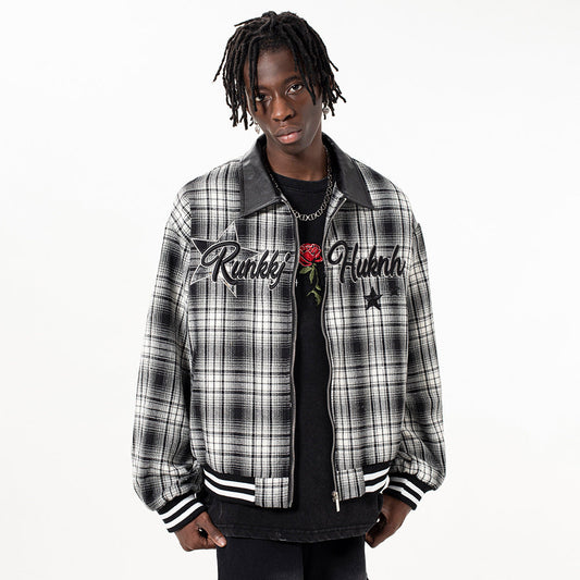 Men Jacket Coat Baggy Coat Spring and Autumn Men's Embroidery Letter Jacket