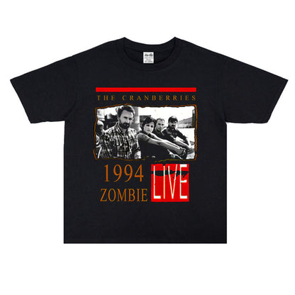 Rock Star T Shirt Gabriel Band The Cranberries Little Red Strawberry Printed T-shirt Short Sleeve Cotton Loose