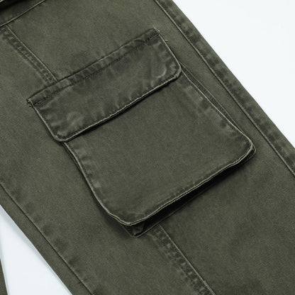 Men Jeans Multi-Pocket Trousers Cargo Jeans