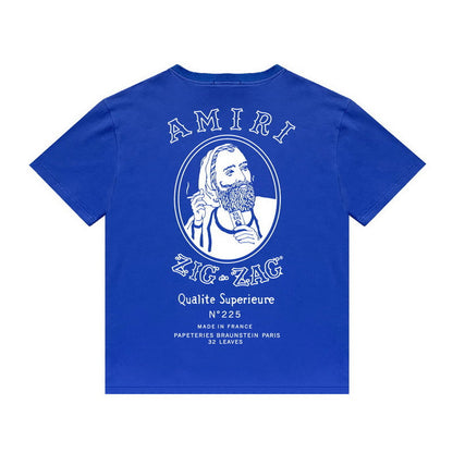 Amiri T Shirt Printed Casual Hip Hop round Neck Short Sleeve T-shirt