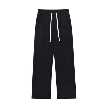 Men Sweatpants Casual Suit Pants Drape Straight-Leg Wide-Leg Pants Simple