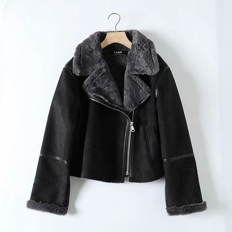 Women Cotton Coat Fleece-lined Thicken Casual Jacket