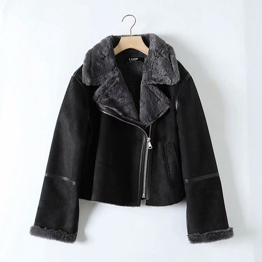 Women Cotton Coat Fleece-lined Thicken Casual Jacket