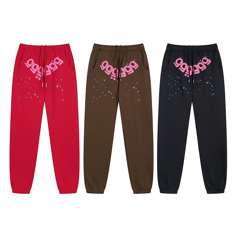 Sp5der Sweatpants Sports Pants Ankle-Tied Fleece Casual