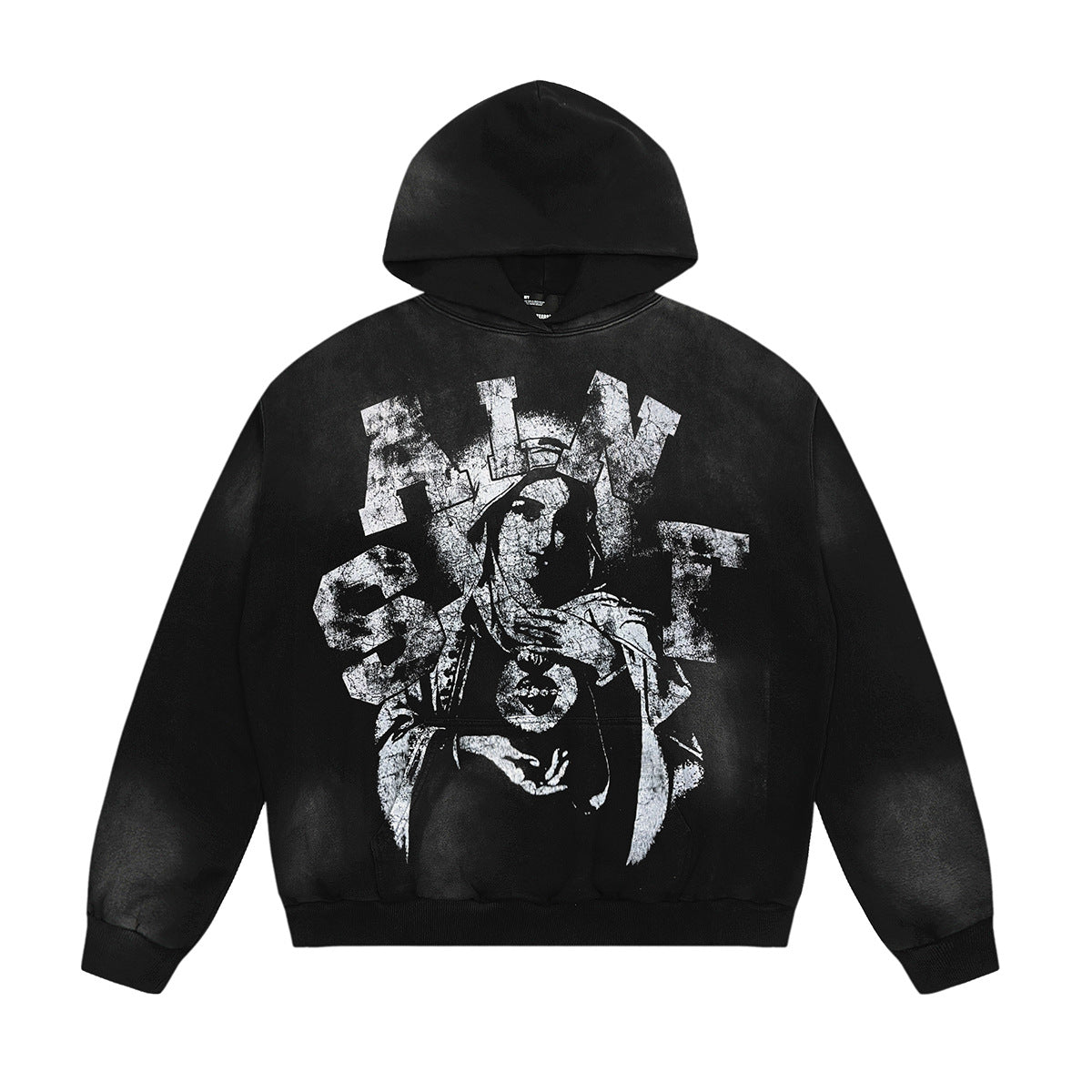 Unisex Hoodies Saint Michael Distressed Loose Hoodie