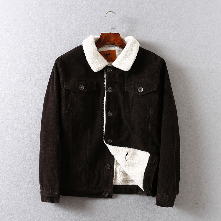 Women Cotton Coat Corduroy Fleece Jacket Casual