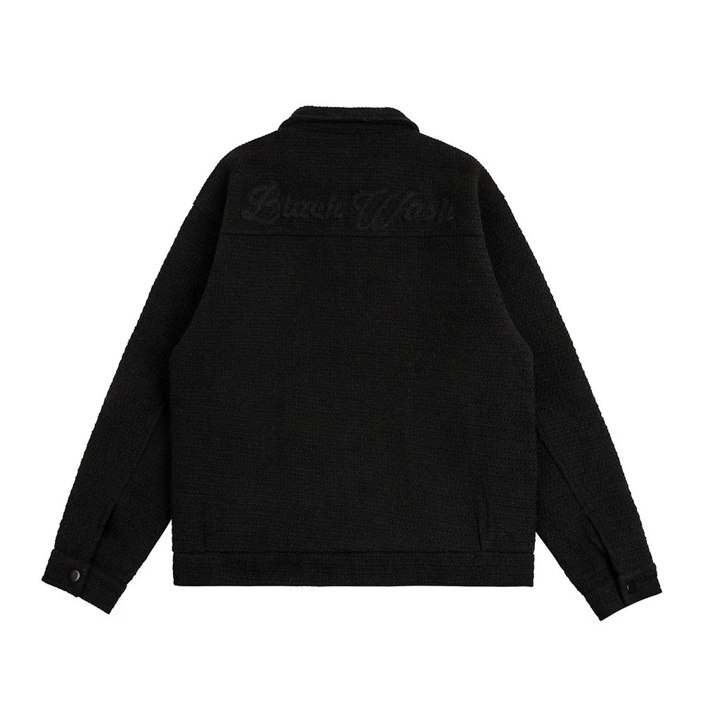 Men Jacket Coat Spring and Autumn Baggy Coat Men's Line Embroidery Jacket