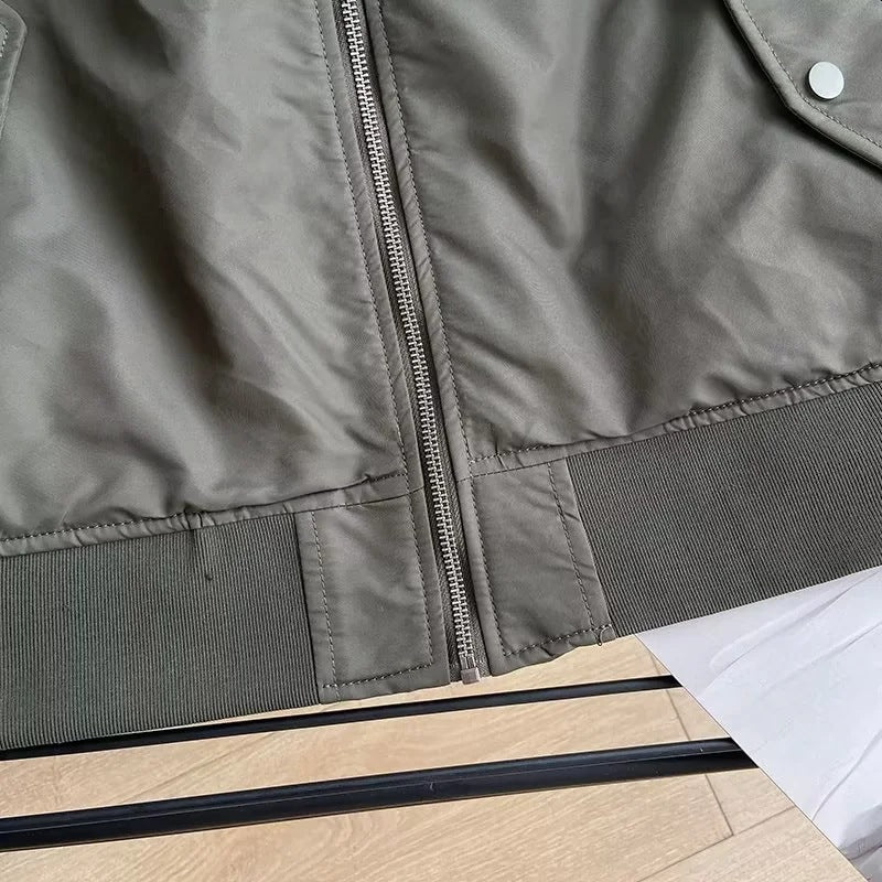 Women Cotton Coat Couple's Stand Collar Jacket Casual Baseball Uniform