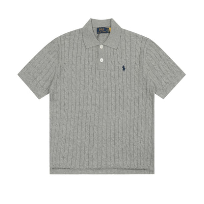 Ralph Lauren Knitted sweaters Ralph Lauren Knitted Short Sleeved Shirt POLO Lapel Knitted Short Sleeve Small Twist Lapel T-Shirt