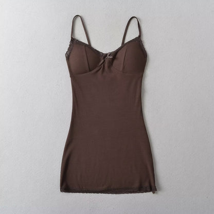 Women Tops Summer Lace Edge Sexy Sling Dress Sexy Skirt