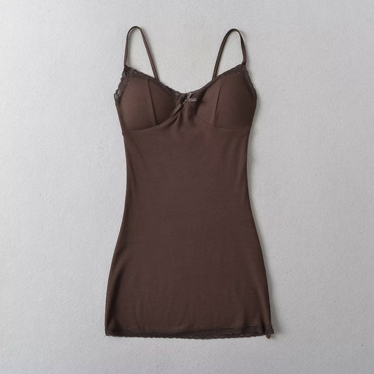 Women Tops Summer Lace Edge Sexy Sling Dress Sexy Skirt
