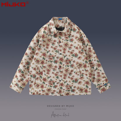 MIJKO Mens Jacket Embroidered Mainstream Fashion Jacket Windbreaker