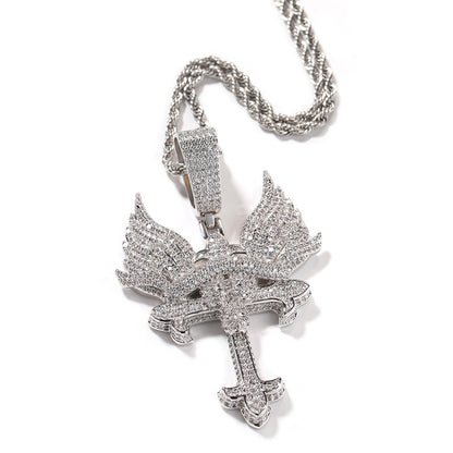 Jewelry Cross Necklace Angel Wings Couple Necklace Angel Pieces Egypt Pieces Jesus Pieces St. Valentine's