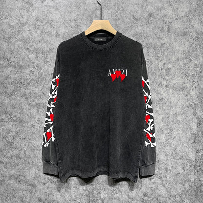 Amiri Long-Sleeve Shirt Vintage Distressed Long Sleeve T-shirt