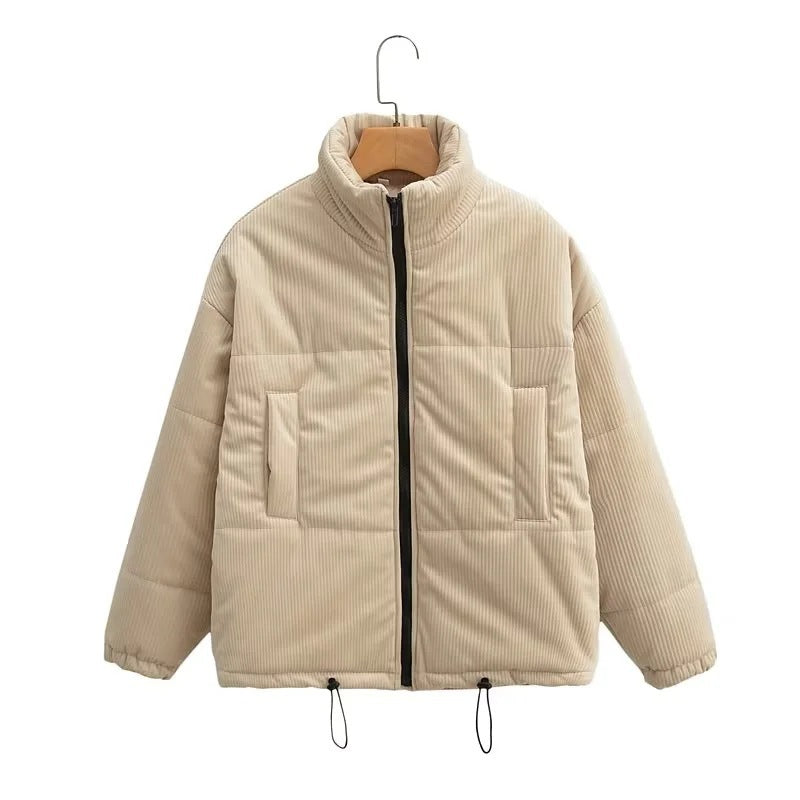 Women Cotton Coat Corduroy Loose Thick