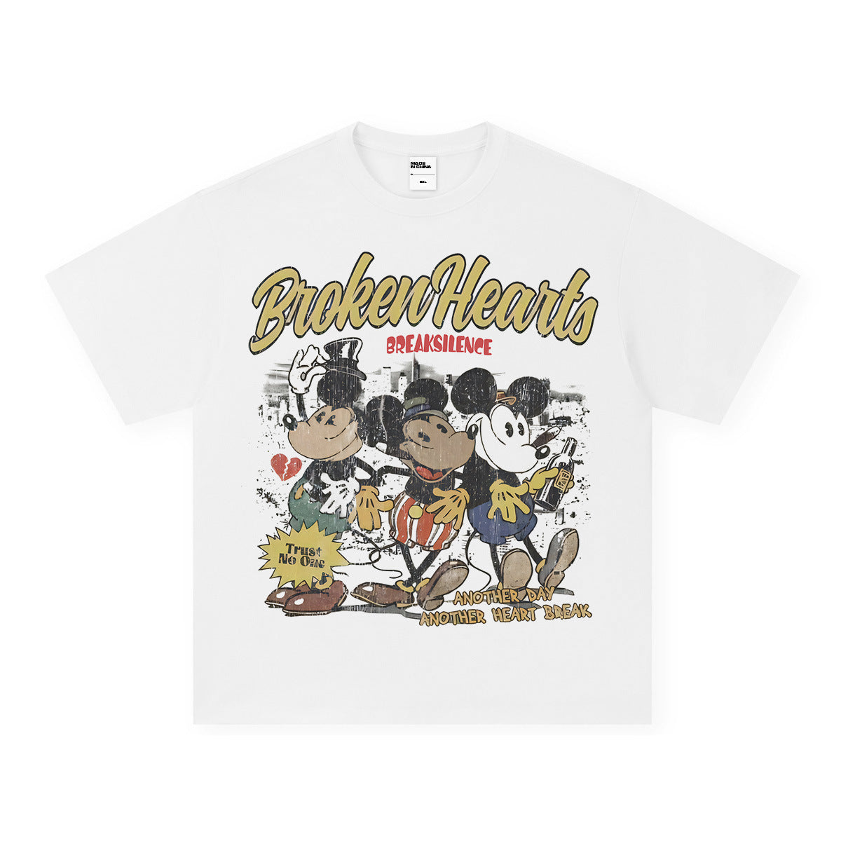Vintage T-shirts Short Sleeve T-Shirt Cotton Printed Loose T-Shirt